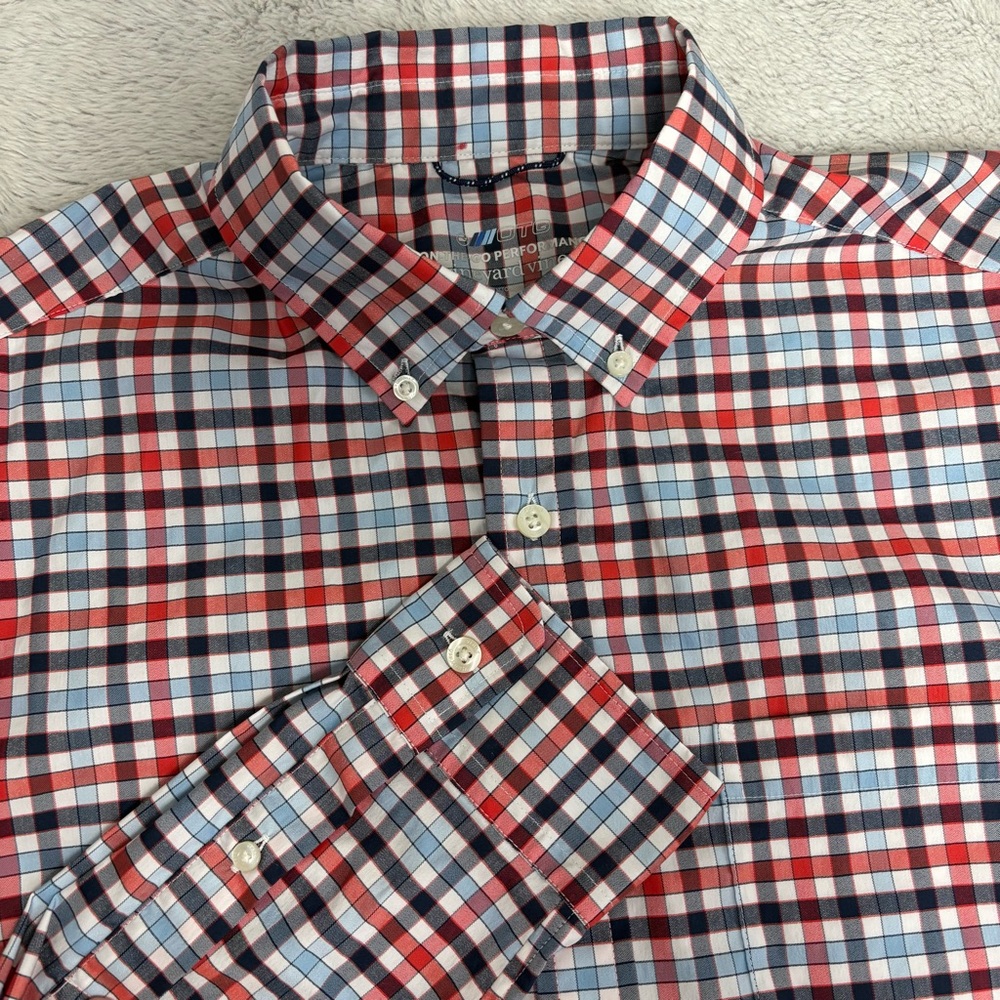 Vineyard Vines Men's Shirt OTG Performance Brrr Cool Checkered Stretch Cool M